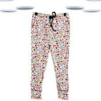 Ex Fat Face Women's Fox Print Pyjama Lounge Leggings in Ivory - 8 Regular