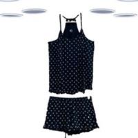 Ex Fat Face Women's Shell Print Cami Top and Shorts Set in Navy - S Regular