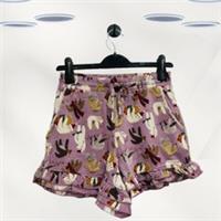 Ex Fat Face Women's Jersey Sloth Pyjama Shorts in Purple - 6 Regular