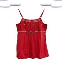 Ex Fat Face Women's Sleeveless Embroidered Cami in Red - 14 Regular