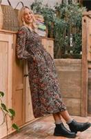 Fat face Floral Dress Size 8 NWT Long Sleeve RRP £69 Fern Blush - 8 Regular