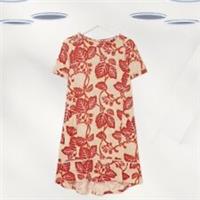 Ex Fat Face Women's Short Sleeve Simone Vine Jersey Dress In Cream Floral - 12 Regular