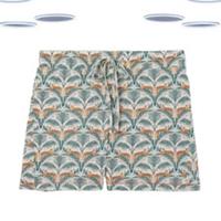 Ex Fat Face Womens Leopard Print Lounge Pyjama Shorts in Green (Defect) - 14 Regular