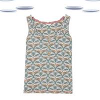 Fat Face Womens Sleevless Lounging Leopard Pyjama Vest in Green (Defect) - 8 Regular