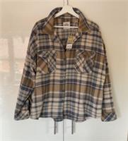 Fat Face Womens Allegra Check Blue Beige Button Down Overshirt Shacket Size 20 - 20 Regular