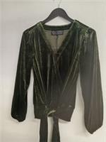 COPPER & BLACK - FATFACE bnwt ladies green velour stunning top size 10 CG BC2