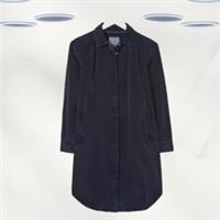 Ex Fat Face Women's Cord Shirt Dress Navy Long Sleeve Cotton Collared - 10 Regular