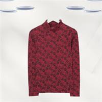 Ex Fat Face Women's Top Red Long Sleeve Floral Dot High Neck Cotton - 12 Regular
