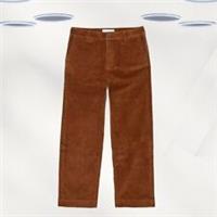 Ex Fat Face Women's Cropped Trousers Rust Brown Naomi Cord Cotton - 24 Short