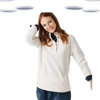 Ex Fat Face Womens Jumper Textured Half Neck Cotton Long Sleeve (Defect) - M Regular