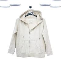 Ex Fat Face Womens Hoodie Ivory Brushed Textured Newbury Zip Thru (Defect) - XS Regular