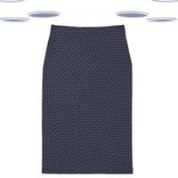 Ex Fat Face Women's Skirt Navy Knee Length Ditsy Jersey - 12 Regular