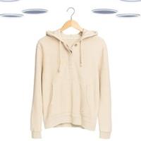 Ex Fat Face Womens Hoodie Beige Long Sleeve Henley Button (Defect) - M Regular
