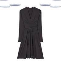 Ex Fat Face Women's Dress Black Long Sleeve Jersey Viscose - 12 Regular