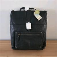 FatFace AVA Multifunctional Leather Black Bag Backpack - New with Tags