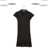 Ex Fat Face Women's Shirt Dress - Short Sleeve Jersey Black Size 6R - 6 Regular