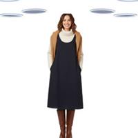 Ex Fat Face Womens Dress - Sleeveless Luna Linen Blend Navy (Defect) (Size 10) - 10 Regular