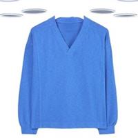 Ex Fat Face Womens Sweatshirt Mid Blue Long Sleeve V-Neck Cotton (Defect) - 10 Regular