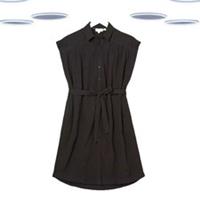 Ex Fat Face Women's Shirt Dress - Short Sleeve Finly Black (Defect) - 18 Tall