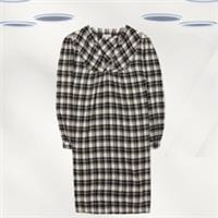 Ex Fat Face Women's Dress Ivory Long Sleeve Check Smock Cotton - 12 Regular