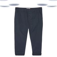 Ex Fat Face Womens Trousers Navy Blue Farnham Crop Chinos Cotton (Defect) - 10 Long