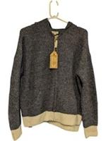 Fat Face Knitted Hooded Jumper Navy & White Size L, New With Tags (HO)