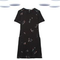 Ex Fat Face Women's Simone Dress - Embroidered Jersey Black Mix Size 14 (Defect) - 14 Regular