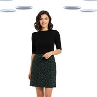 Ex Fat Face Women's Skirt - Jacquard Floral Green Mix Size 22 (Defect) - 22 Regular