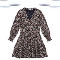 Ex Fat Face Women's Dress - Wrap Style Jersey Multi Dice Print Navy - 12 Regular