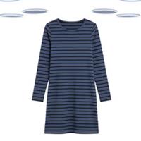 Ex Fat Face Womens Dress - Striped Long Sleeve Midnight Blue - 12 Regular