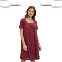 Ex Fat Face Women's Dress - Floral Jersey Maroon Short Sleeve Size 12 - 12 Regular