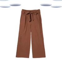 Ex Fat Face Women's Trousers - Linen Blend Wide Leg Brown - 22 Tall