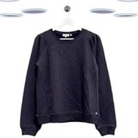 Ex Fat Face Women's Jumper Navy Pure Cotton Sparkly Crew Neck (Defect) - 12 Regular
