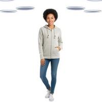 Ex Fat Face Women's Hoodie Ivory Textured Long Sleeve Cotton (Defect) - S Regular