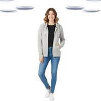 Ex Fat Face Womens Hoodie Ivory Textured Zip Thru Long Sleeve (Defect) - 14 Regular