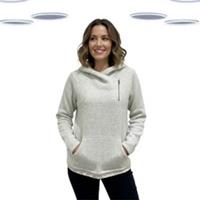 Ex Fat Face Women's Hoodie Ivory Textured Cotton Wrap Neck (Defect) - 12 Regular