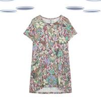 Ex Fat Face Women's Simone Dress - Expressive Floral Jersey Green Mix Size 16 - 16 Regular