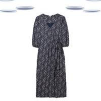 Ex Fat Face Women's Wrap Dress - Paisley Maxi Long Sleeve Navy (Size 12) - 12 Regular