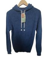 BNWT Men's FAT FACE Blue Cotton Knitted Hoodie Jumper Size XS - CG B15