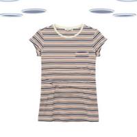 Ex Fat Face Top - Multi Breton Stripe Short Sleeve Blue Mix Size 12 - 12 Regular