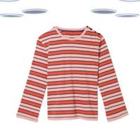 Ex Fat Face Women's T-shirt - Stripe Detail Long Sleeve Pink Mix - 6 Regular