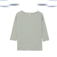 Ex Fat Face Womens Top - Short Sleeve Texture Stripe T-Shirt Mint Green - 12 Regular