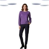 Ex Fat Face Women's Sweatshirt Purple Long Sleeve Cotton Floral Embroidered - 12 Regular