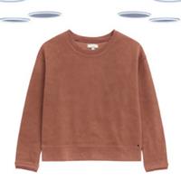 Ex Fat Face Women's Jumper - Long Sleeve Crochet Detail Brown - 12 Regular