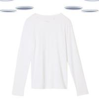 Ex Fat Face Womens Top White Long Sleeve Cotton Round Neck - 12 Regular
