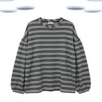 Ex Fat Face Women's Jumper- Jersey Striped Long Sleeve Grey Mix - 12 Regular