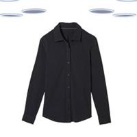 Ex Fat Face Womens Jersey Shirt Long Sleeve Collared Cotton Black - 12 Regular