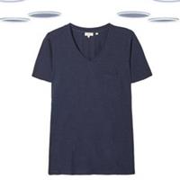 Ex Fat Face Women's Top Navy Short Sleeve V-Neck Cotton Pocket - 12 Regular