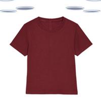 Ex Fat Face Women's T-shirt - Short Sleeve Texture Rib Jersey Burgundy - 12 Regular