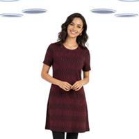 Ex Fat Face Women's Tunic - Printed Knit Jersey Red (Defect) - 8 Regular